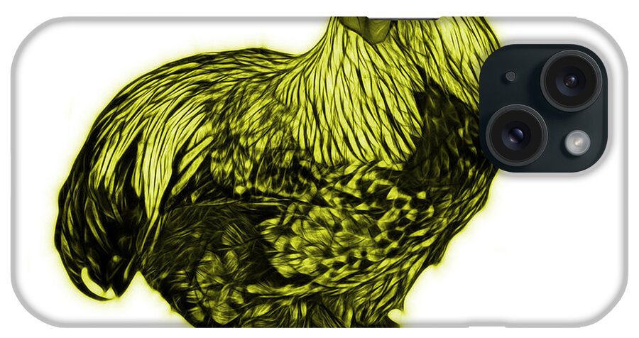 Rooster iPhone Case featuring the painting Yellow Rooster - 3166 FS #1 by James Ahn