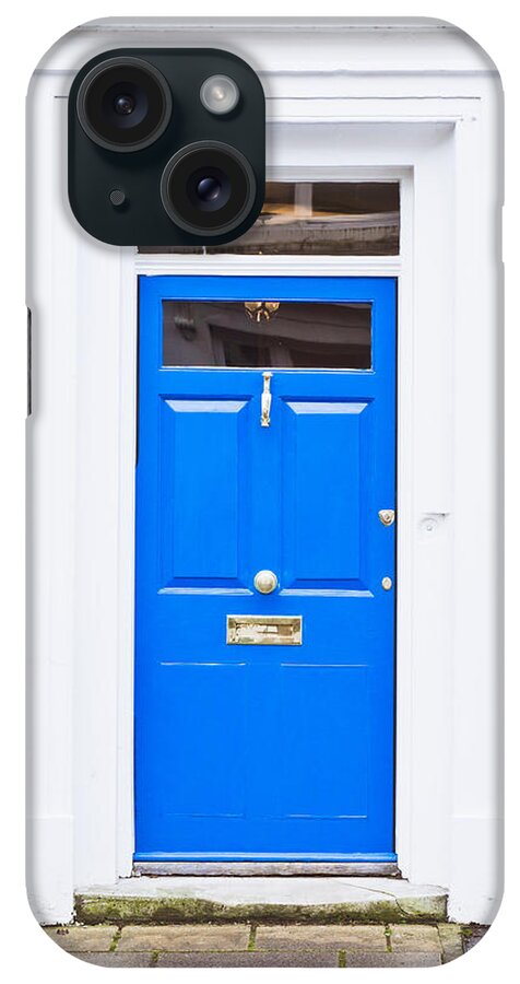 Accommodation iPhone Case featuring the photograph Blue door #10 by Tom Gowanlock