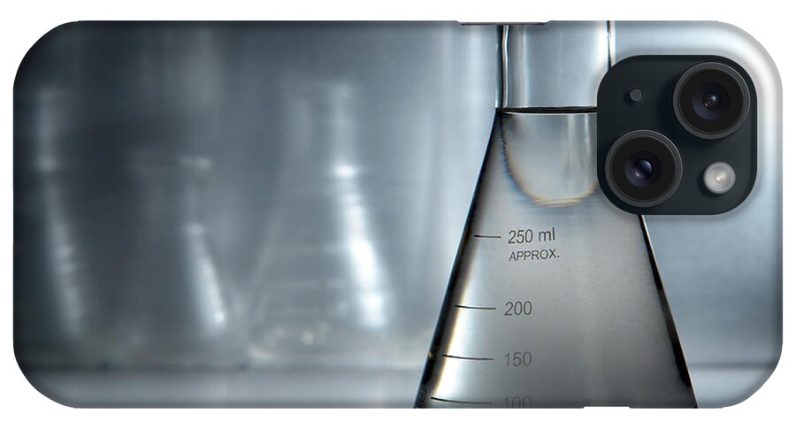 Flask iPhone Case featuring the photograph Laboratory Equipment in Science Research Lab #16 by Science Research Lab