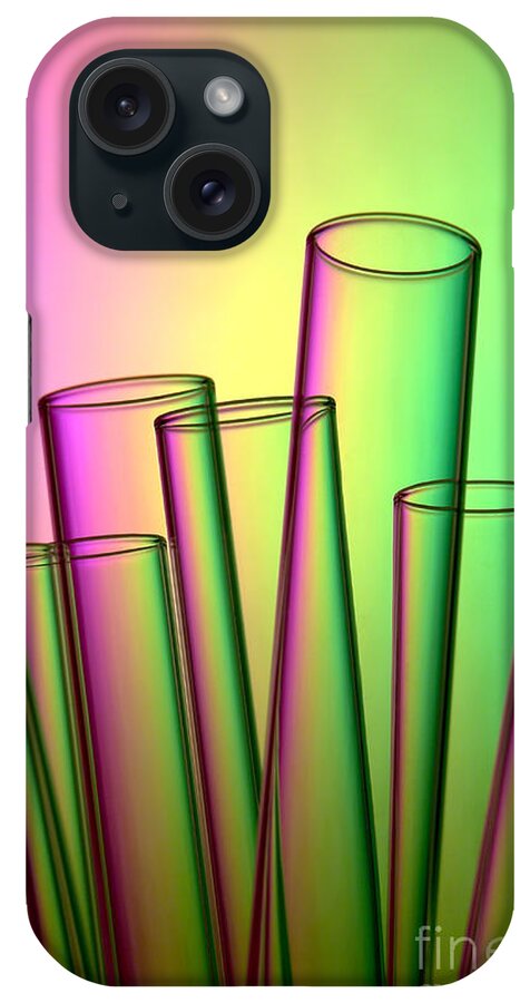 Test iPhone Case featuring the photograph Laboratory Test Tubes in Science Research Lab by Science Research Lab By Olivier Le Queinec
