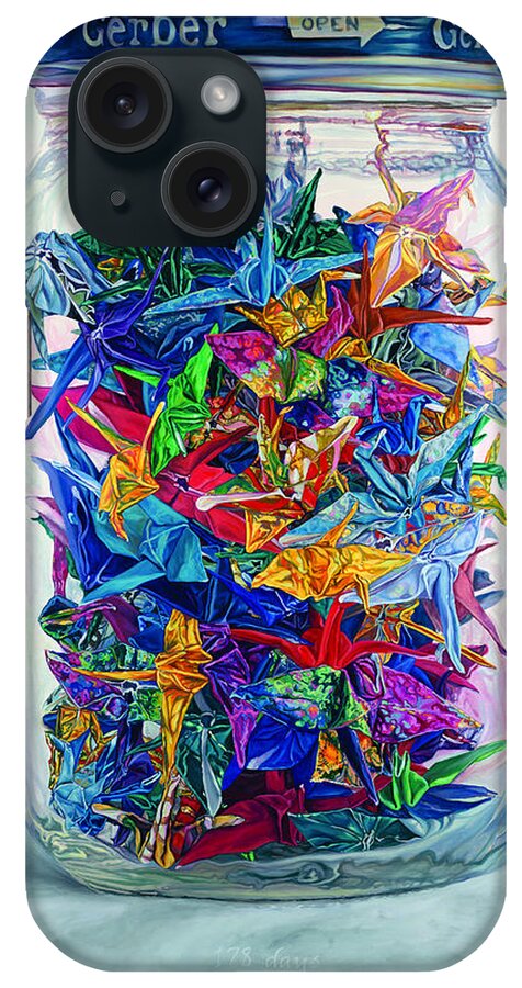 Origami iPhone Case featuring the painting 178 Days by Christine Lytwynczuk