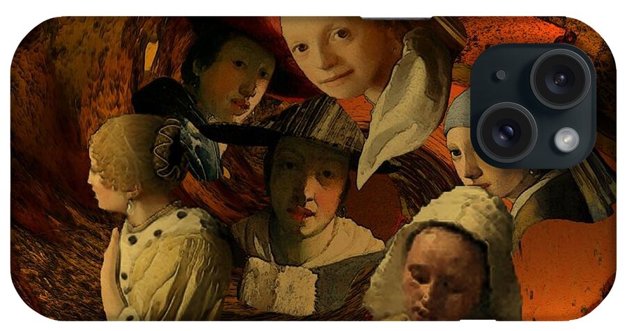 17th-century iPhone Case featuring the digital art 17th Century Maidens by Tristan Armstrong