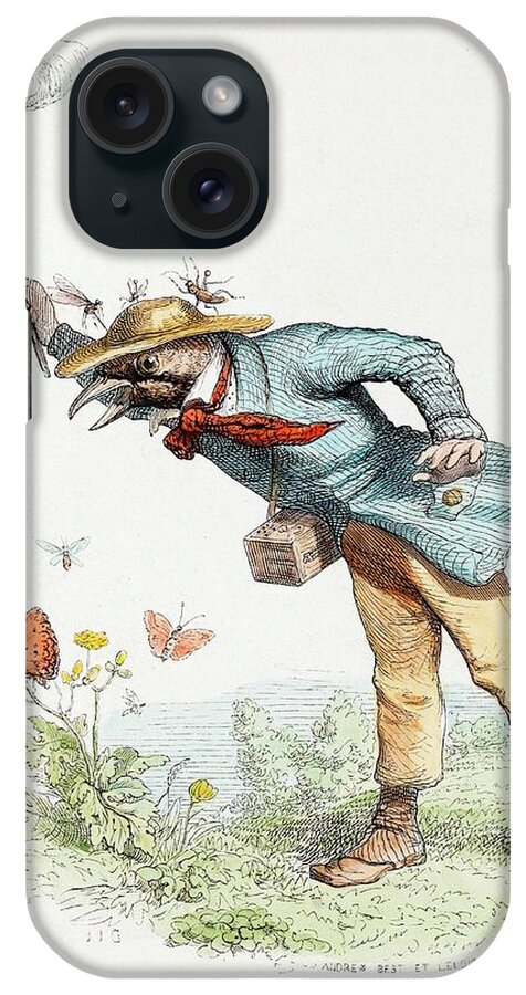 19th Century iPhone Case featuring the photograph 1845 Victorian Butterfly Collector by Paul D Stewart
