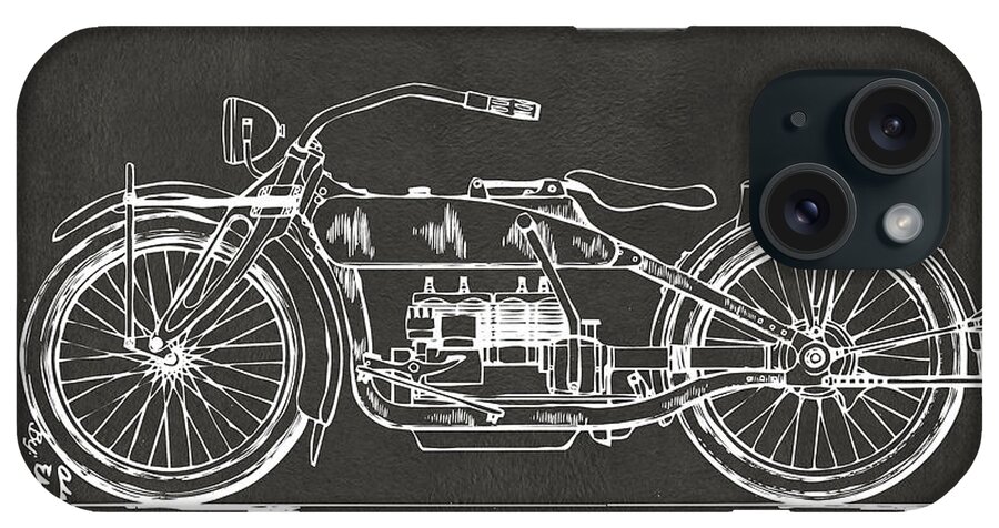 Harley iPhone Case featuring the digital art 1919 Motorcycle Patent Artwork - Gray by Nikki Marie Smith