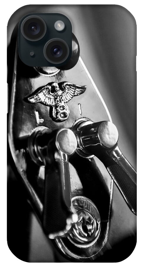 1923 Duesenberg A Millspaugh & Irish Roadster iPhone Case featuring the photograph 1923 Duesenberg A Millspaugh and Irish Roadster -2447bw by Jill Reger