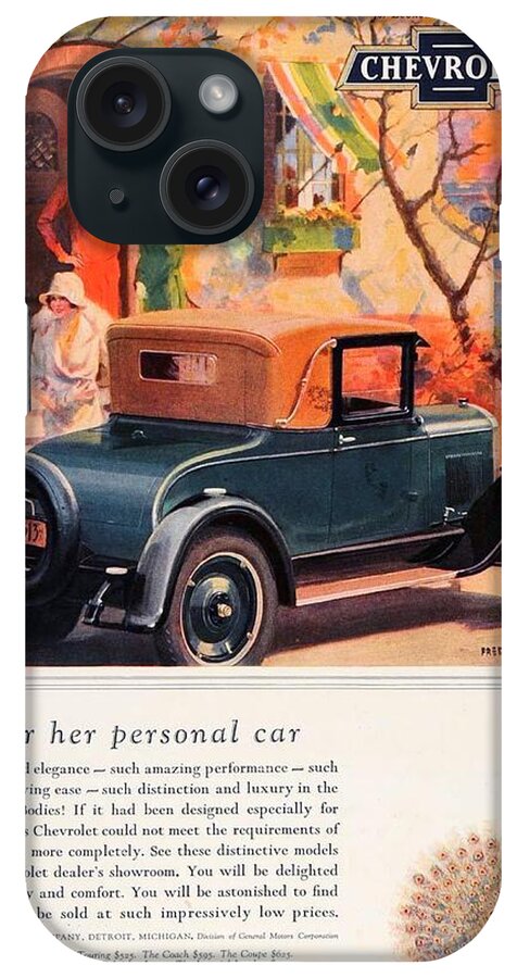 1927 iPhone Case featuring the digital art 1927 - Chevrolet Advertisement - Color by John Madison