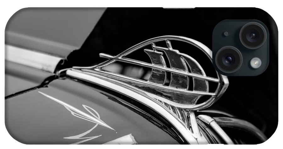 1936 Plymouth iPhone Case featuring the photograph 1936 Plymouth Sailing Ship Hood Ornament by Jeanne May