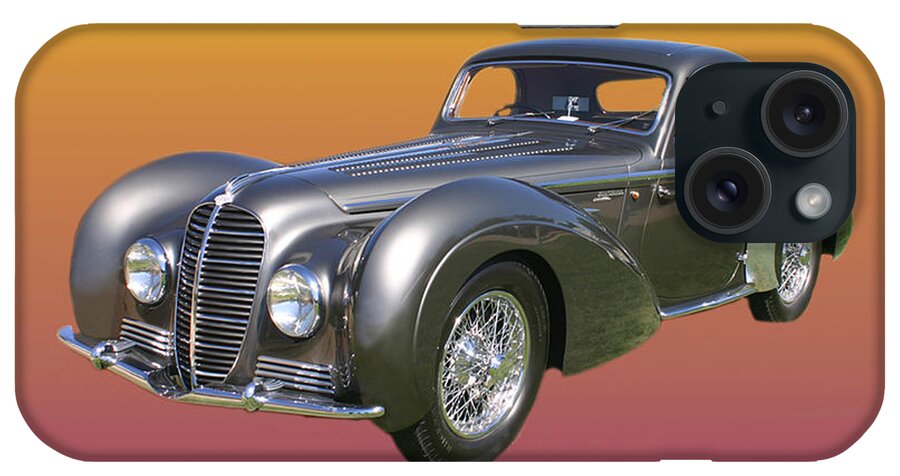 A Jack Pumphrey Enhanced Photograph Of The 2010 Santa Fe Concorso European Pre-war Best In Show iPhone Case featuring the photograph 1938 DeLahaye Type 145 V 12 coupe by Jack Pumphrey
