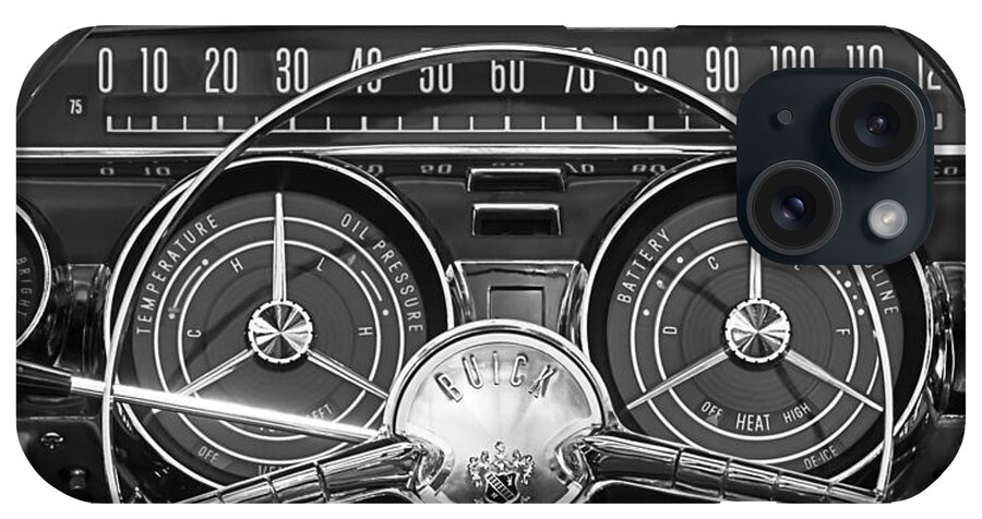 1959 Buick Lesabre iPhone Case featuring the photograph 1959 Buick Lasabre Steering Wheel by Jill Reger