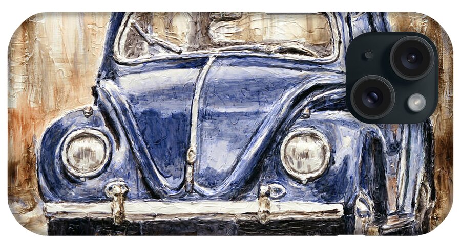 Volkswagen iPhone Case featuring the painting 1960 Volkswagen Beetle by Joey Agbayani