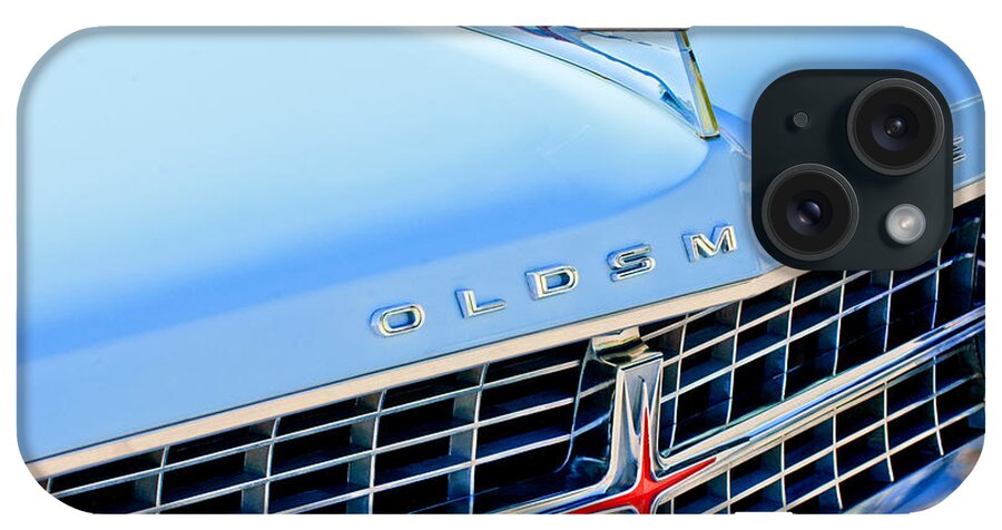 1963 Oldsmobile Starfire Grille Emblem. Olds iPhone Case featuring the photograph 1963 Oldsmobile Starfire Grille Emblem by Jill Reger