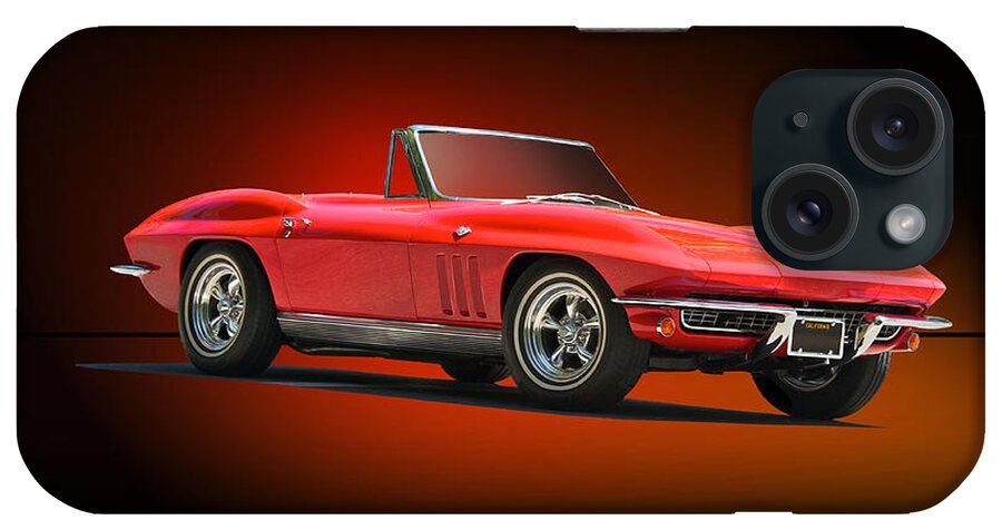 Auto iPhone Case featuring the photograph 1965 Corvette Roadster in Red by Dave Koontz
