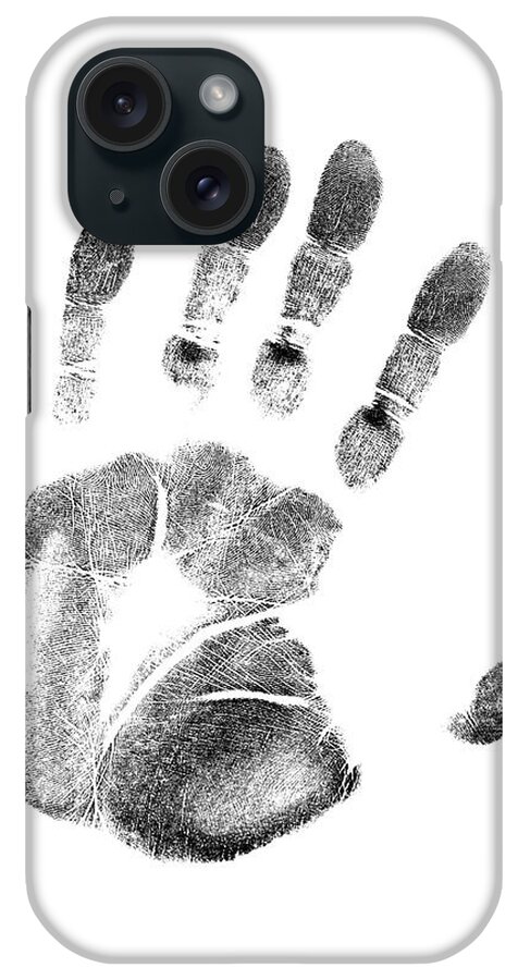 Photography iPhone Case featuring the photograph 1980s Left Hand Palm Print On White by Vintage Images