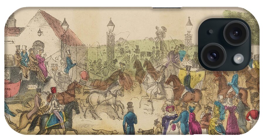 Hyde iPhone Case featuring the drawing A Very Busy Scene At Hyde Park Corner #2 by Mary Evans Picture Library