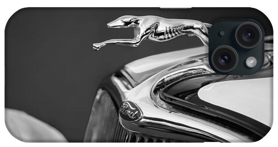 1933 Ford Hood Ornament iPhone Case featuring the photograph 1933 Ford Hood Ornament - Grille Emblem #2 by Jill Reger