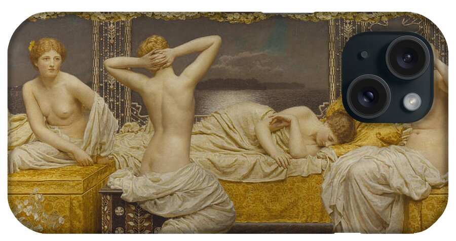 A Summer Night iPhone Case featuring the painting A Summer Night #8 by Albert Joseph Moore