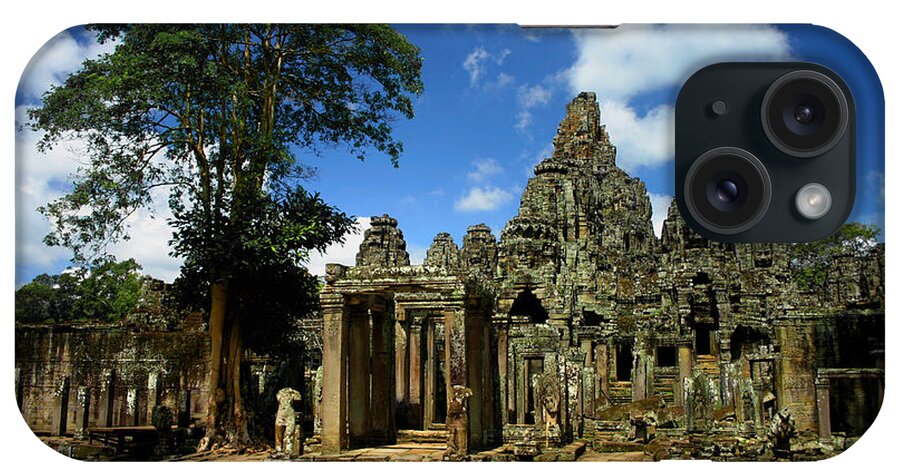 Bayon iPhone Case featuring the photograph Bayon Temple View from the East by Joey Agbayani