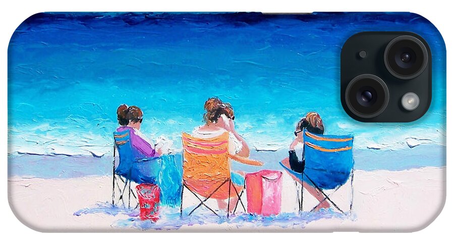 Beach iPhone Case featuring the painting Beach Painting 'Girl friends' by Jan Matson #2 by Jan Matson