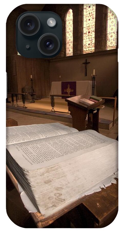 Beliefs iPhone Case featuring the photograph Bible In Church #2 by John Short