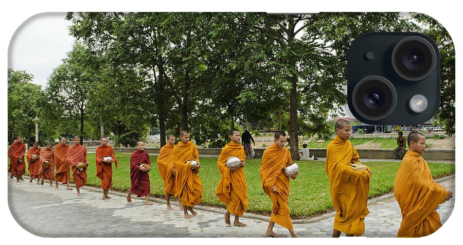 Battambang iPhone Case featuring the photograph Buddhist Monks In Battambang Cambodia #2 by JM Travel Photography
