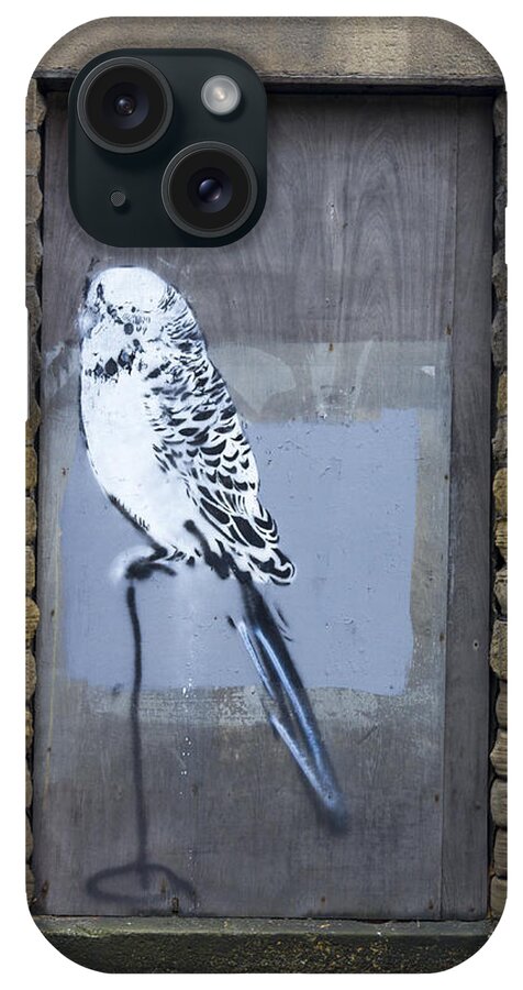 Grunge iPhone Case featuring the photograph Budgie graffiti #2 by Chris Smith