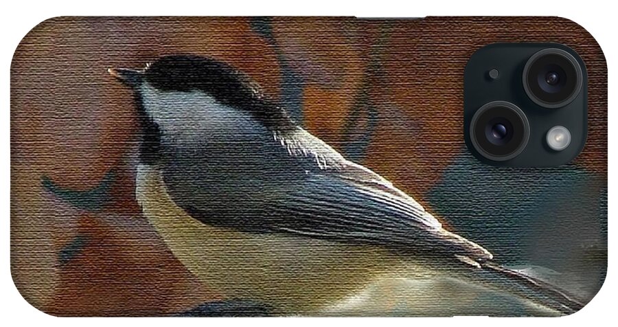 Black Capped Chickadee iPhone Case featuring the photograph Chickadee in Autumn #2 by Janette Boyd