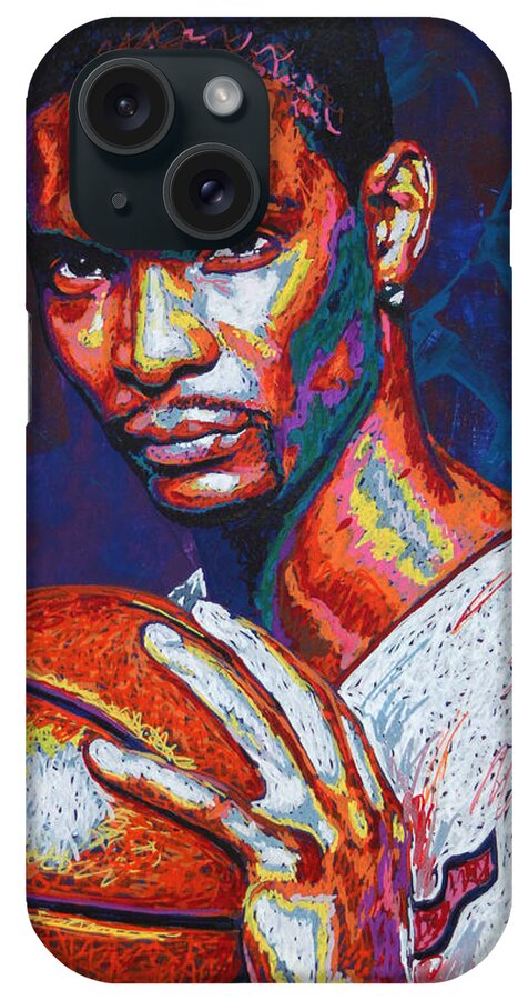 Chris iPhone Case featuring the painting Chris Bosh #2 by Maria Arango