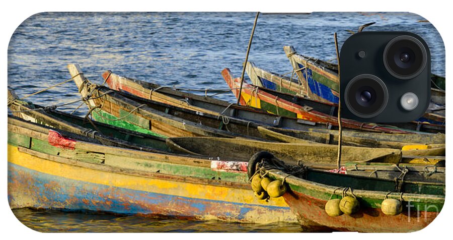 Blue iPhone Case featuring the photograph Colorful fishing boats #2 by Oscar Gutierrez