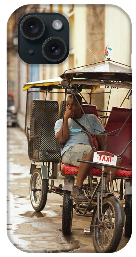 Capital iPhone Case featuring the photograph Cuba, Havana, Havana Vieja, Pedal Taxi #2 by Walter Bibikow