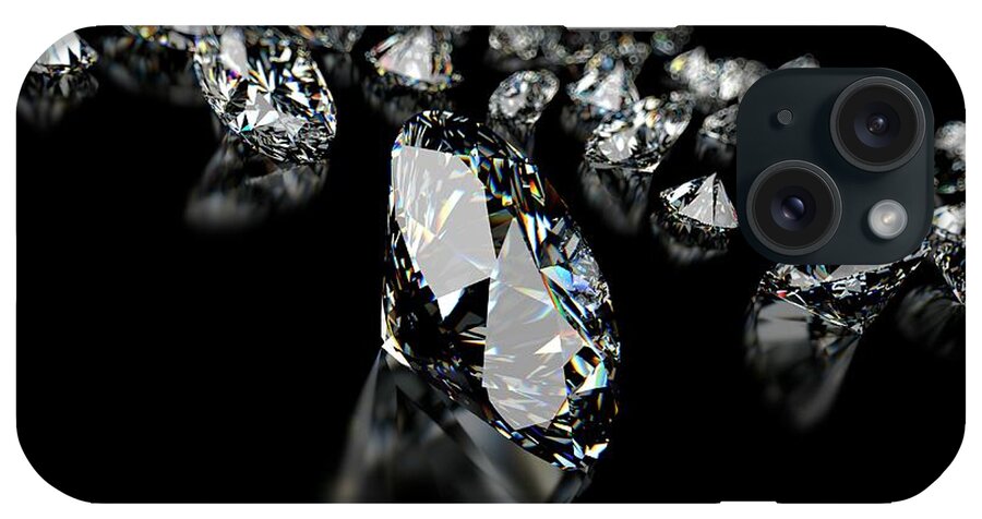 Artwork iPhone Case featuring the photograph Diamond On White Background #2 by Sebastian Kaulitzki