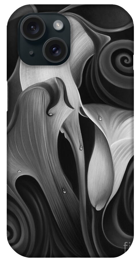 Calalily iPhone Case featuring the painting Dynamic Floral 4 Cala Lilies by Ricardo Chavez-Mendez