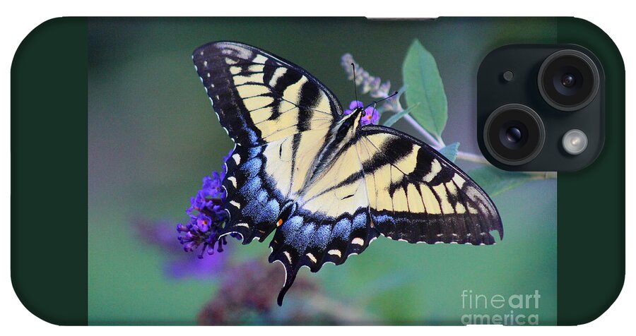 Butterfly iPhone Case featuring the photograph Eastern Tiger Swallowtail Butterfly on Butterfly Bush #3 by Karen Adams