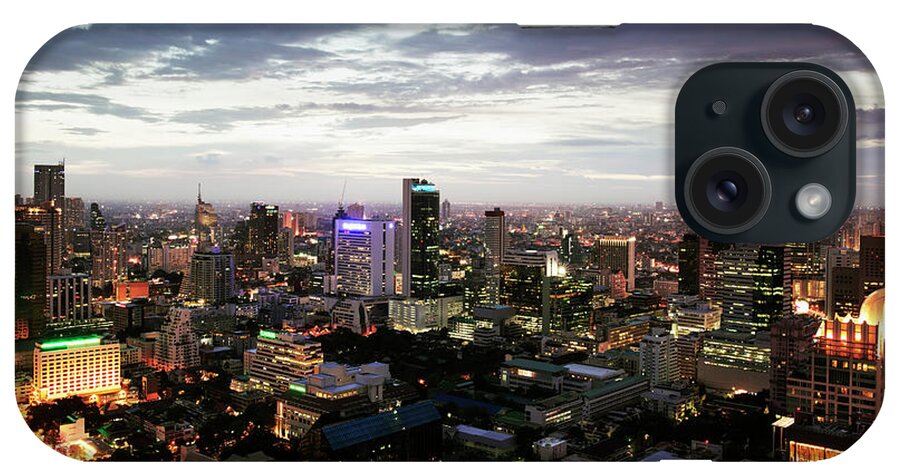 Outdoors iPhone Case featuring the photograph Elevated View Over The City Of Bangkok #2 by Gary Yeowell