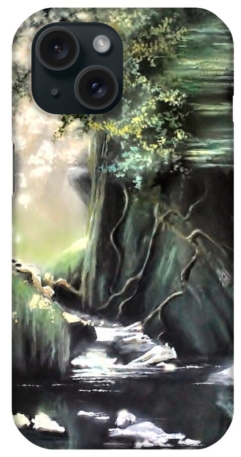 Ablaze iPhone Case featuring the painting Fairy Glen by Melissa Herrin