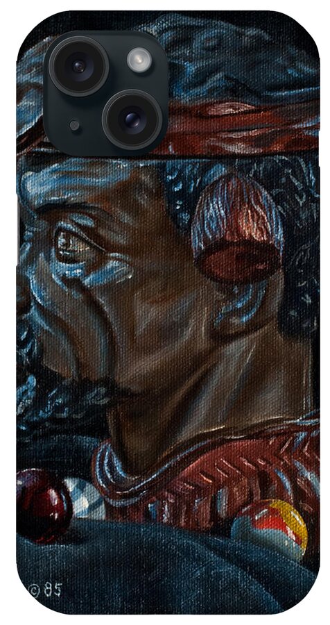 Figurine iPhone Case featuring the painting Figurine With Marbles #2 by Robert Tracy