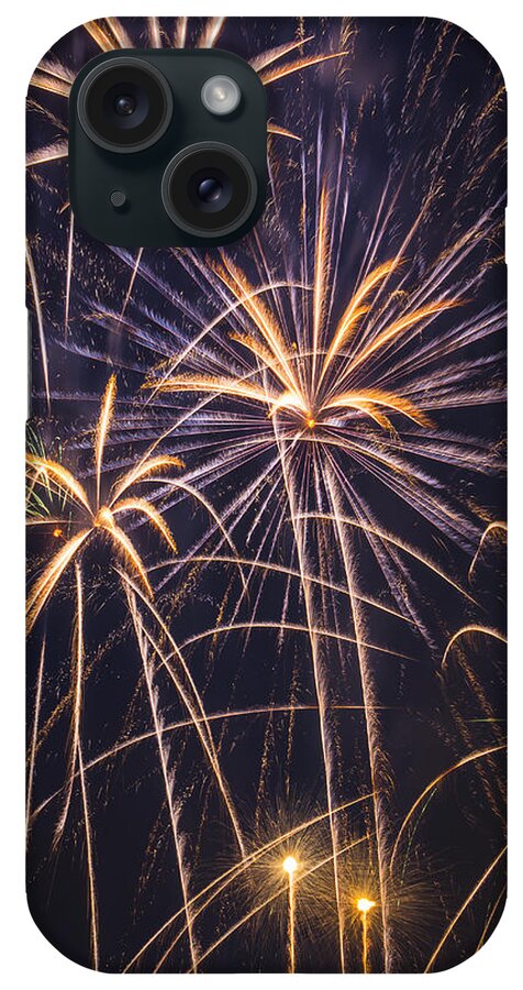 Fireworks Lights Up The Darkness iPhone Case featuring the photograph Fireworks Celebration #1 by Garry Gay