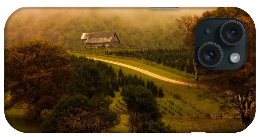 Brp 2012 Fall Tour iPhone Case featuring the photograph Foggy Autumn Country Road #2 by Deborah Scannell