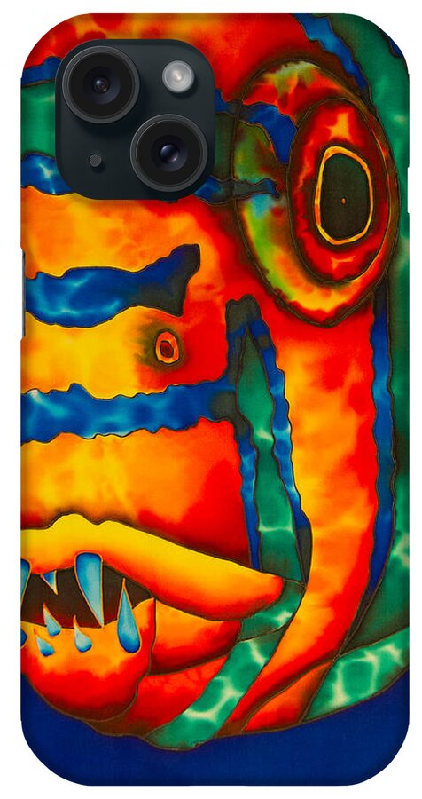 Fish Art iPhone Case featuring the painting Harlequin Tusk Fish #2 by Daniel Jean-Baptiste