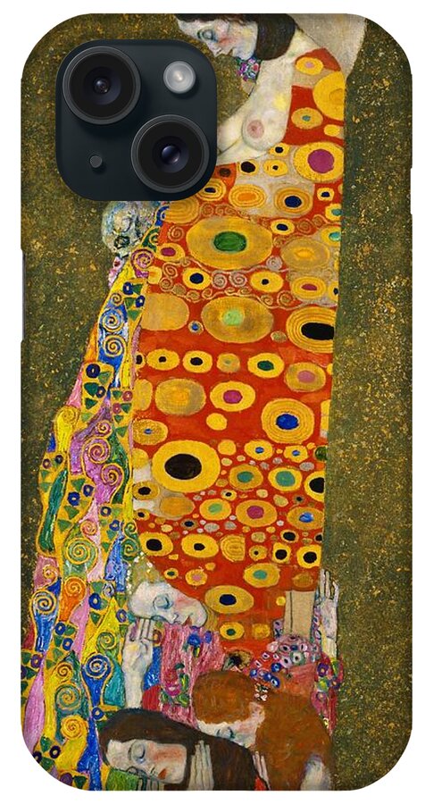 Gustav Klimt iPhone Case featuring the painting Hope II #2 by Gustav Klimt