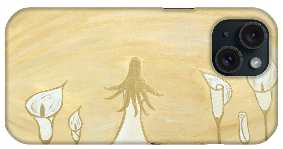Lady iPhone Case featuring the painting Lilies Of The Field #2 by Angelina Tamez