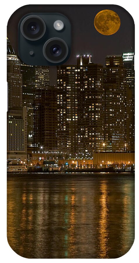 Nyc iPhone Case featuring the photograph Moonrise Over Manhattan #2 by Susan Candelario