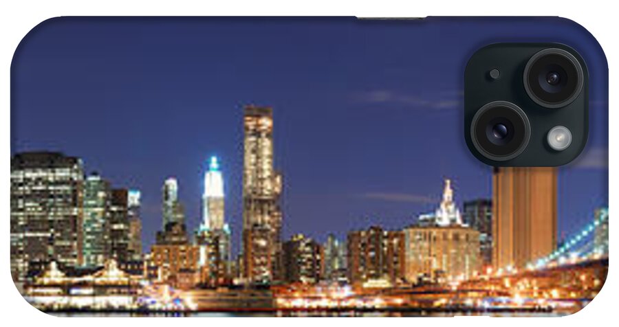 New York City iPhone Case featuring the photograph New York City Manhattan skyline panorama #2 by Songquan Deng