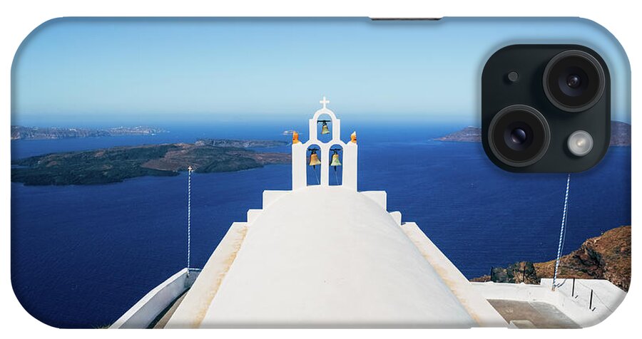 Scenics iPhone Case featuring the photograph Orthodox Church In Santorini #2 by Deimagine