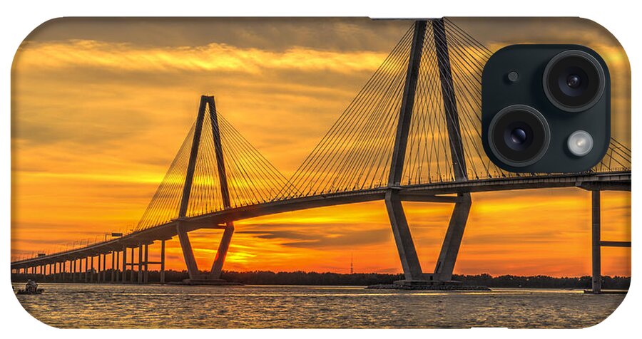 Charleston iPhone Case featuring the photograph Ravenel Bridge Sunset by Dale Powell