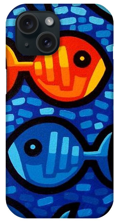 Fish. Psychedelic iPhone Case featuring the painting Rebel Fish II #2 by John Nolan