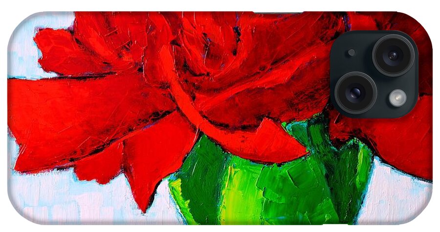Carnation iPhone Case featuring the painting Red Carnation #2 by Ana Maria Edulescu