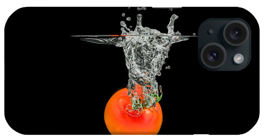 Diet iPhone Case featuring the photograph Splashing Tomato #2 by Peter Lakomy