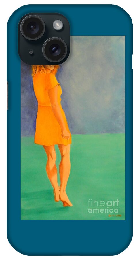 Yellow iPhone Case featuring the painting Spring by Dagmar Helbig