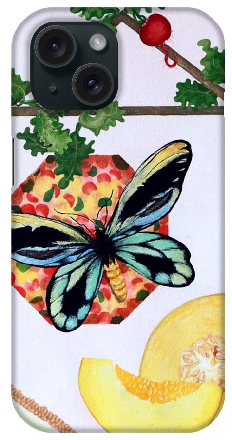 Still Life With Moth iPhone Case featuring the painting Still Life with Moth #3 by Thomas Gronowski