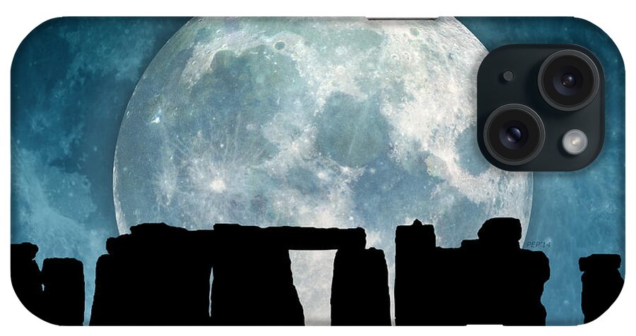 Stonehenge iPhone Case featuring the digital art Stonehenge #2 by Phil Perkins